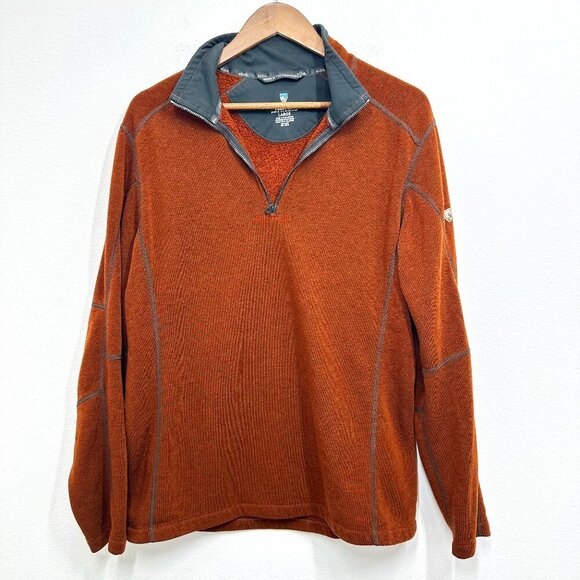 Kuhl Men's Size Large Lightweight Quarter Zip Burnt Orange Sienna Outdoors Hike - Picture 1 of 8